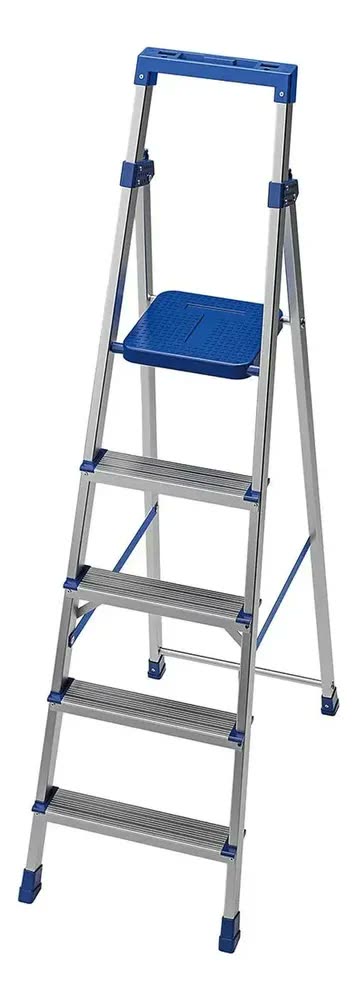 Escada De Alumínio Doméstica 5 Degraus Até 120kg Tramontina