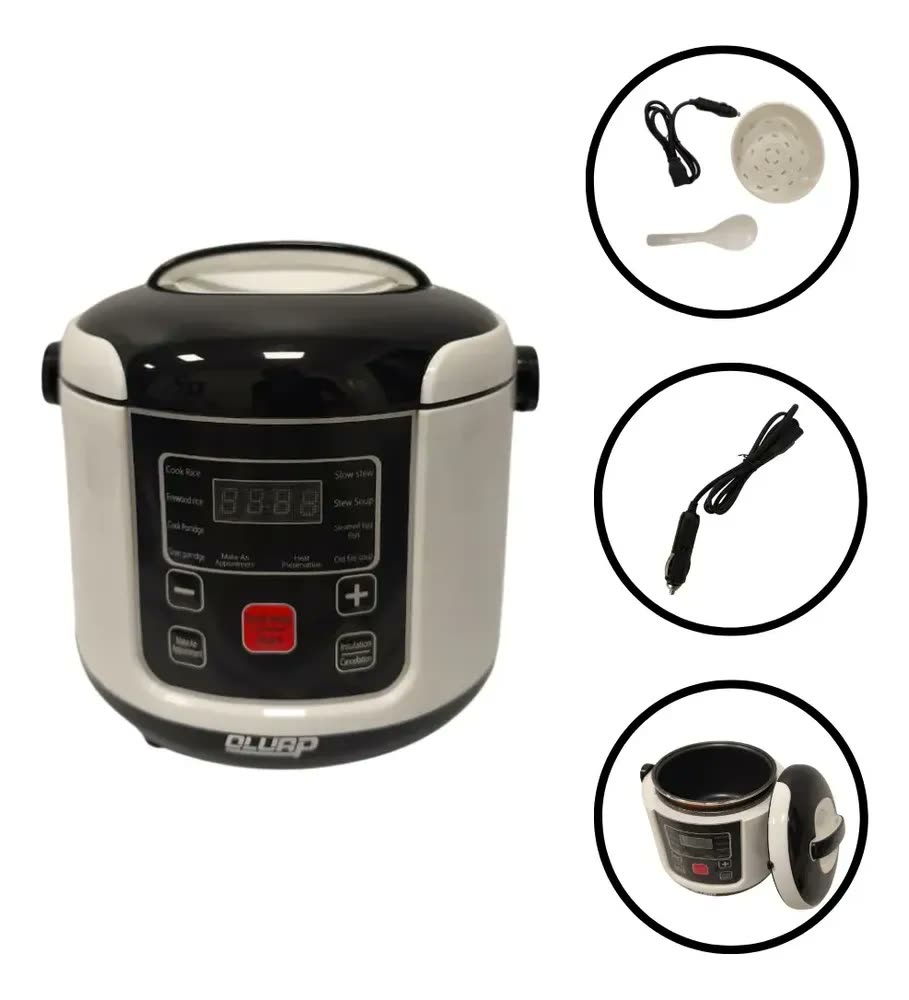 Panela De Arroz Portatil Elétrica Para Caminhão Motor Home Acampamento 2 Litros Portatil 12/24v