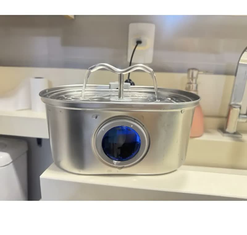 foto de Fonte De Água De Aço Inoxidável Para Gatos E Cãe 3.2l Pawponto