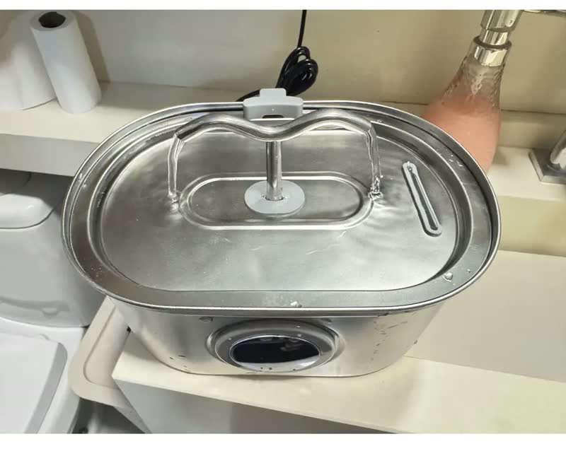 foto de Fonte De Água De Aço Inoxidável Para Gatos E Cãe 3.2l Pawponto