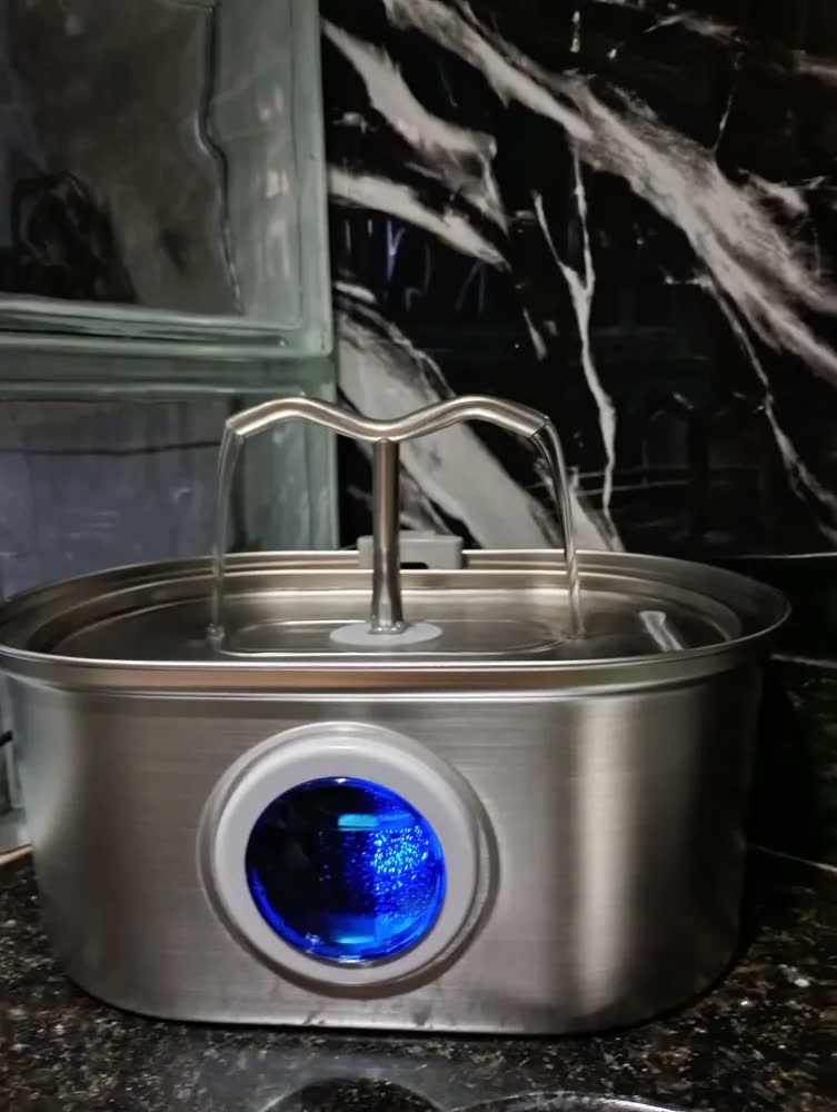 foto de Fonte De Água De Aço Inoxidável Para Gatos E Cãe 3.2l Pawponto