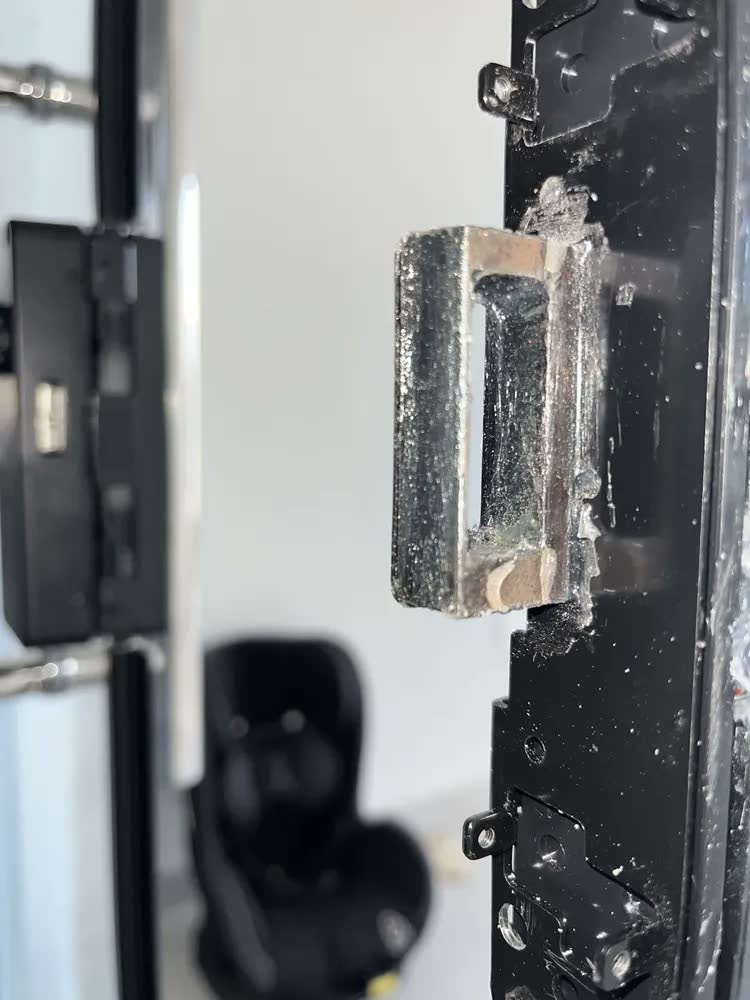 foto de Fechadura Digital Biometrica Porta Vidro De Abrir Correr Pre Preto