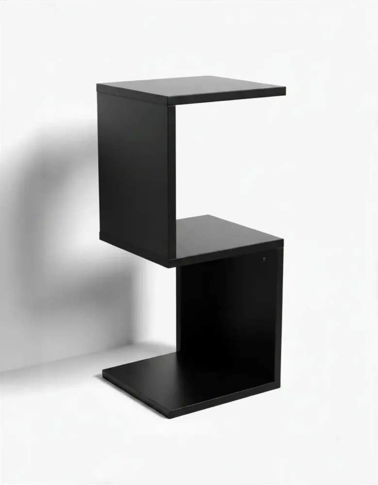 Nicho Mesa Cabeceira S 24x24x60cm Mdp Preto Fosco Quarto Sala