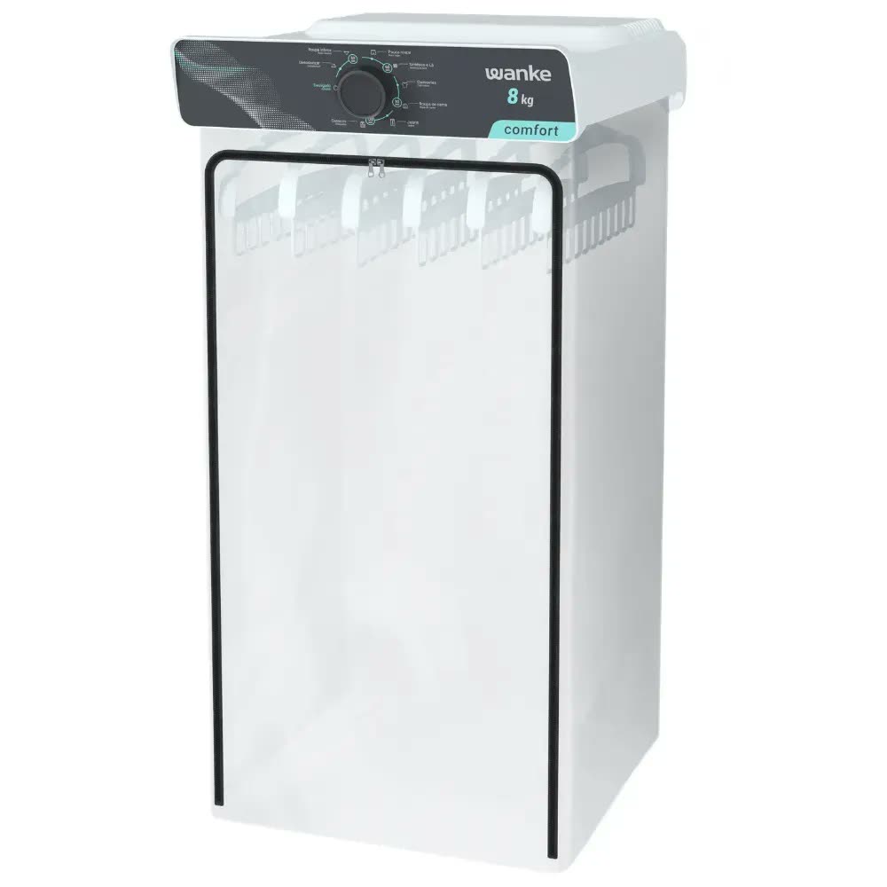 Secadora De Roupas De Parede Wanke Confort 8kg Com 8 Programas E Timer 120 Min Branco - Promo Wave
