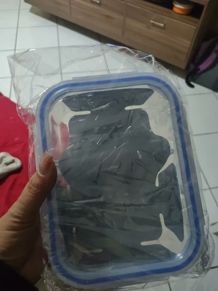 foto de Kit 3 Potes Marmita Vidro Hermético 1040ml C/ Divisória Free Freezer Microondas Forno