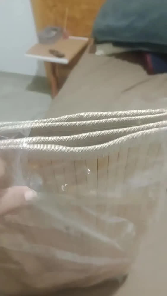 foto de Cesto De Roupa Suja Em Bambu 72l Retangular Dobravel Tampa E Alça Reforçada Pítia