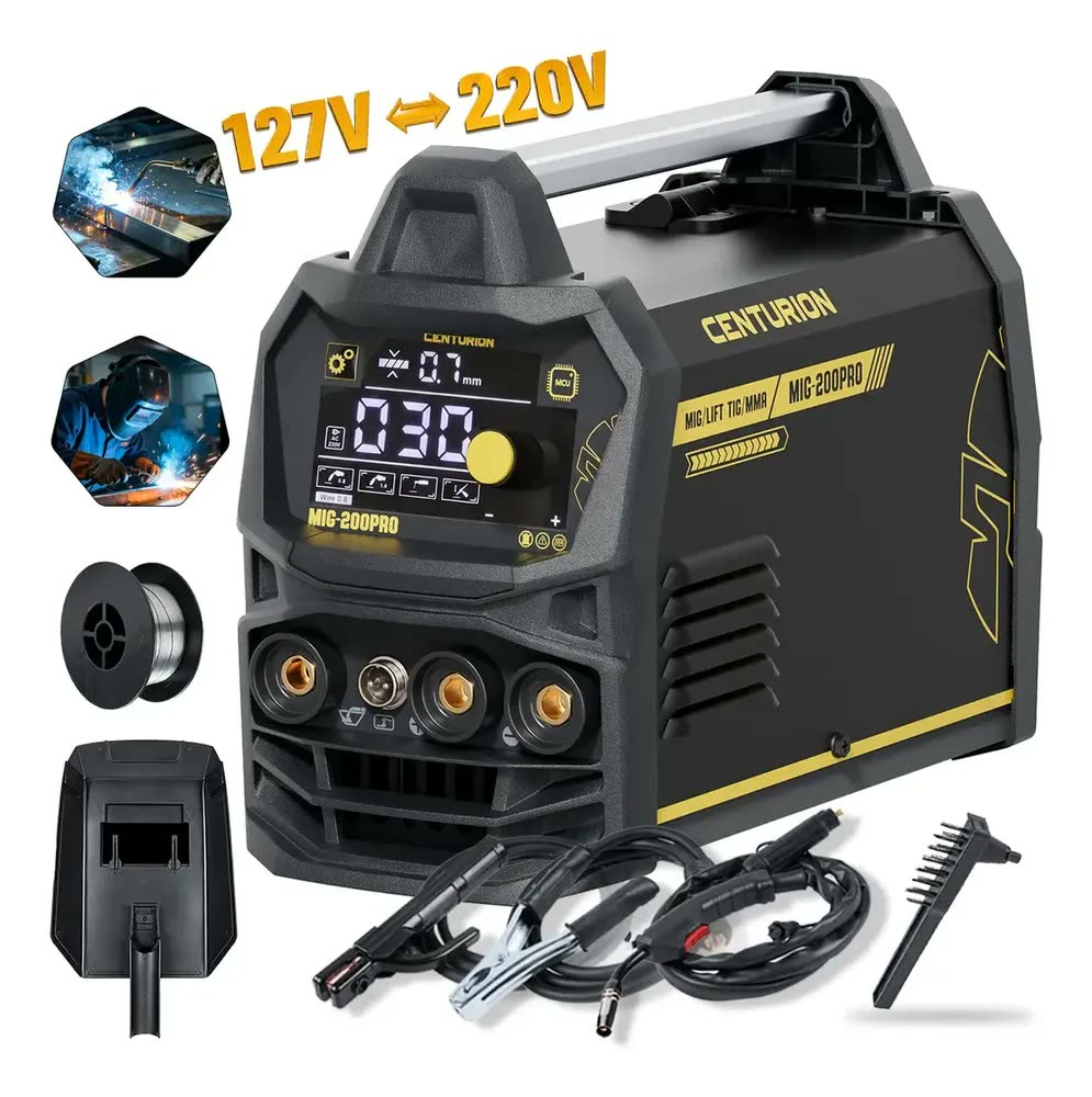 Máquina de Solda Inversora Centurion MIG MMA Lift TIG 200A 3 em 1 Bivolt