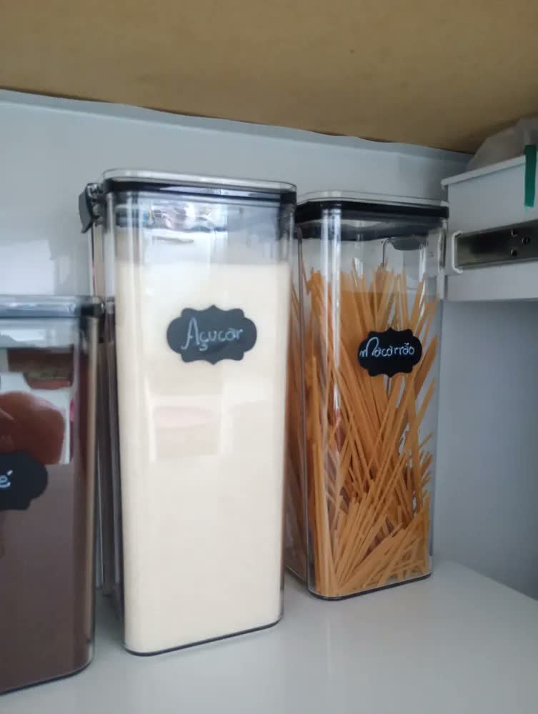 foto de Kit 12 Potes Herméticos Quadrados Haushop Para Alimentos Transparente