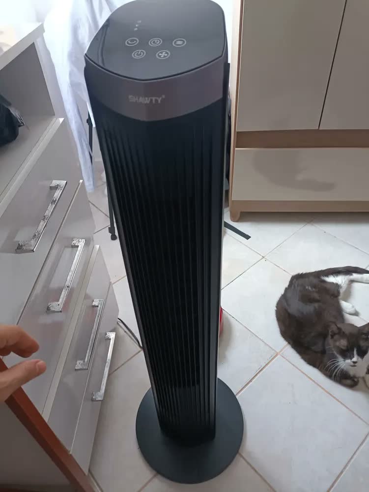 foto de Ventilador de Torre Shawty Silencioso Com Oscilação e Timer, Para Quarto e Escritório