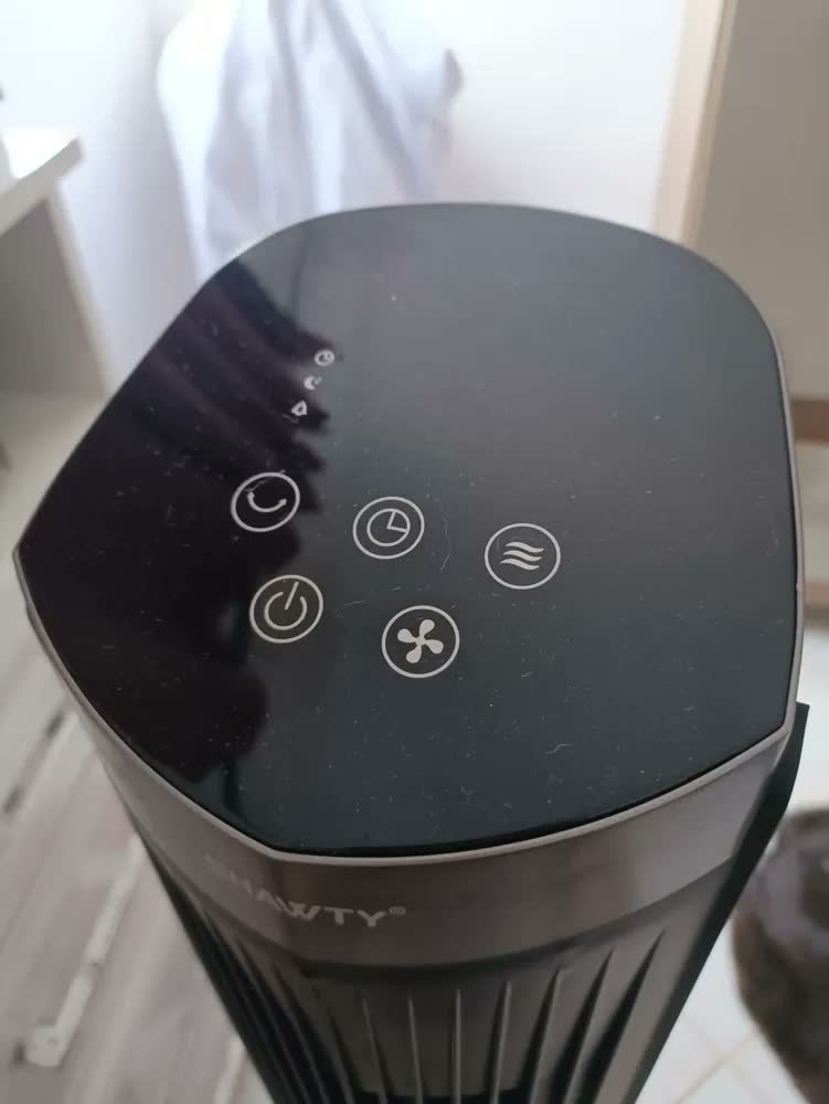 foto de Ventilador de Torre Shawty Silencioso Com Oscilação e Timer, Para Quarto e Escritório