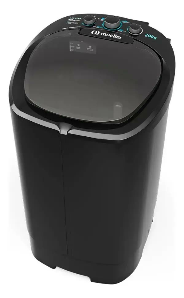 Tanquinho De Lavar Roupa Mueller 20kg Não Transborda Preto