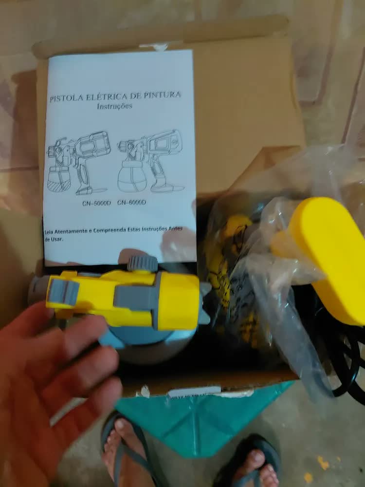 foto de Pistola De Pintura Elétrica Hvlp 1400ml Mok 650w Potente Cabo Emborrachado
