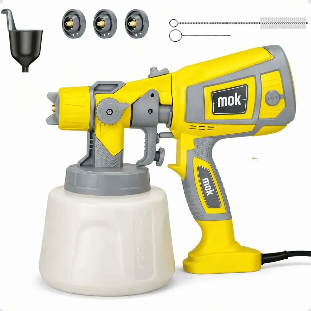 Pistola De Pintura Elétrica Hvlp 1400ml Mok 650w Potente Cabo Emborrachado