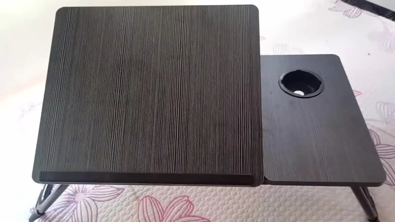 foto de Mesa Suporte Notebook Articulada Ergonômica Ajustavel Sofa Cama Mesina Home Office Preto