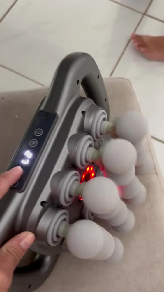 foto de Pistola Massageadora Senrise Sem Fio Com Aquecimento e 16 Cabeças, Para Alívio Muscular Profundo