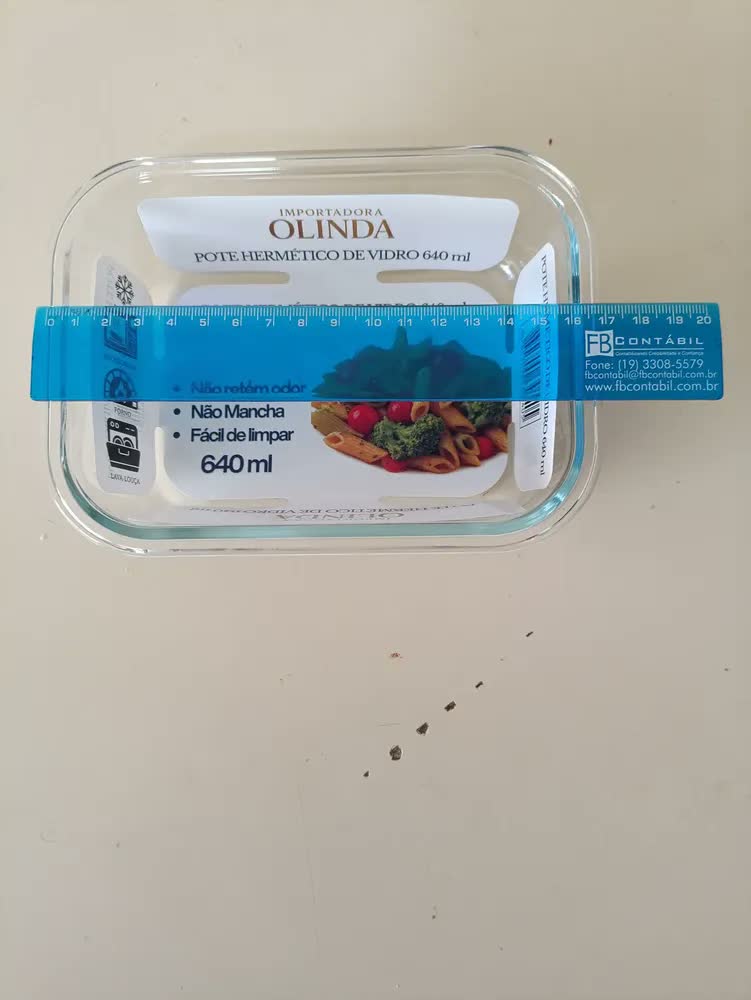 foto de Kit 10 Potes De Vidro Hermético 640ml Marmita Fitness 4 Travas Não Vaza Freezer Micro-ondas Forno Bpa Free Hold On