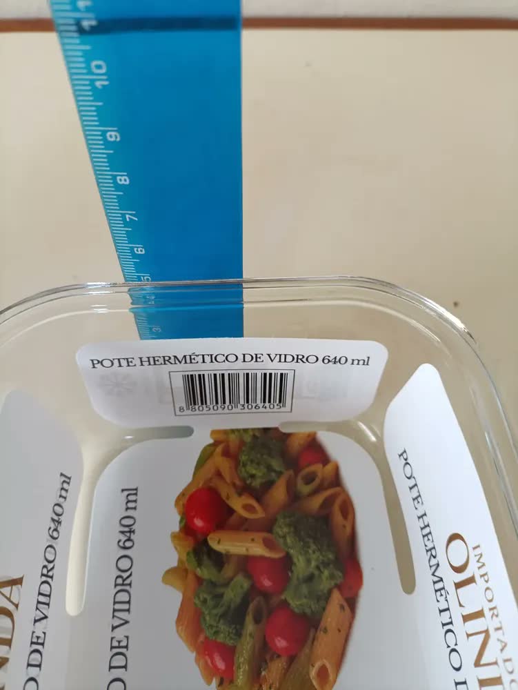 foto de Kit 10 Potes De Vidro Hermético 640ml Marmita Fitness 4 Travas Não Vaza Freezer Micro-ondas Forno Bpa Free Hold On