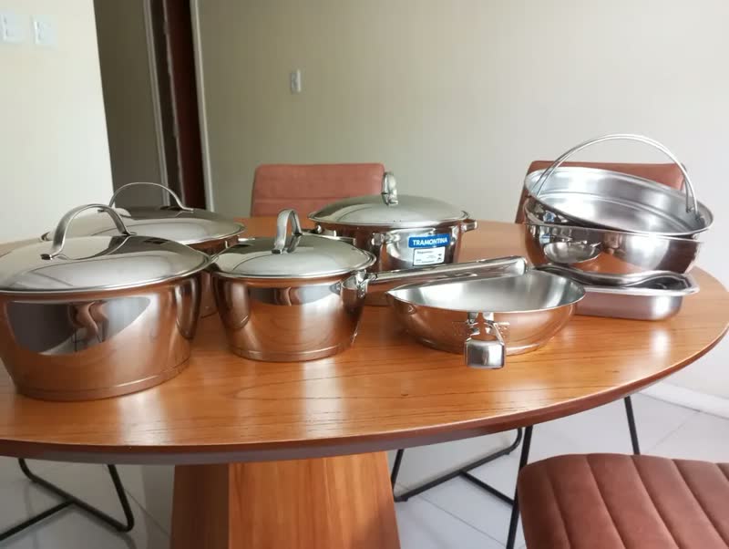 foto de Jogo De Panelas 9 Peças Inox Fundo Triplo Allegra Tramontina
