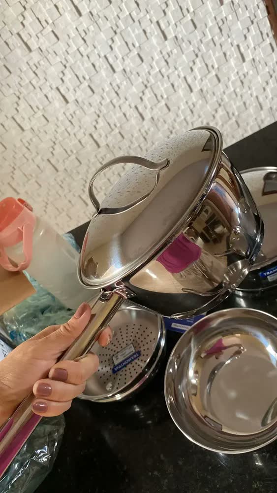 foto de Jogo De Panelas 9 Peças Inox Fundo Triplo Allegra Tramontina