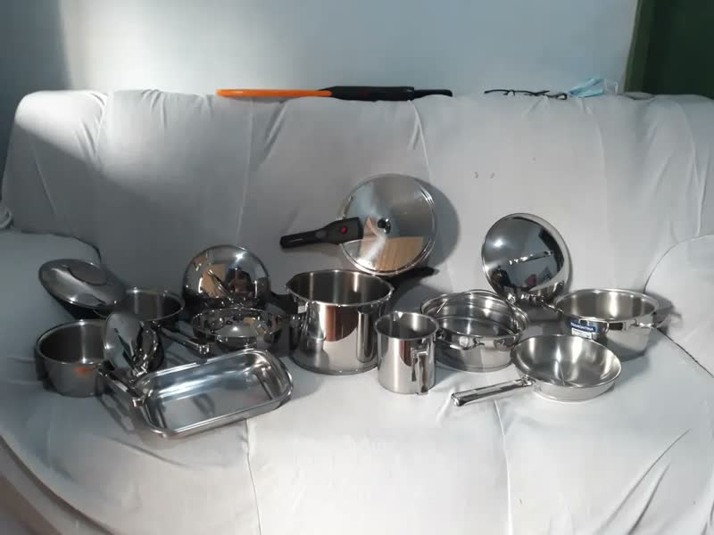 foto de Jogo De Panelas 9 Peças Inox Fundo Triplo Allegra Tramontina