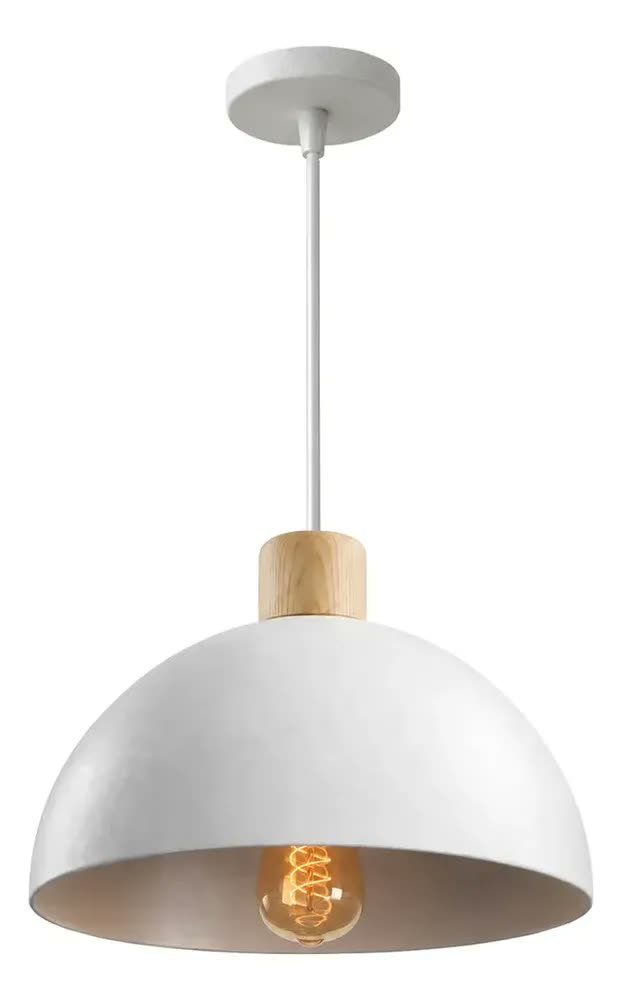foto de Luminária Pendente Mel Alumínio Moderna Para Quarto Sala Cozinha Casa Lustre De Teto Decorativo Iluminação Residencial 110/220v Branco