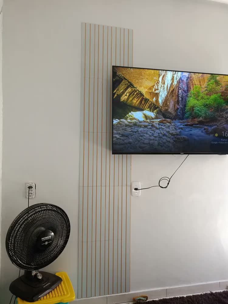 foto de 20 Placas Adesivas Mdf Ripado Decoração Cabeceira Colorido