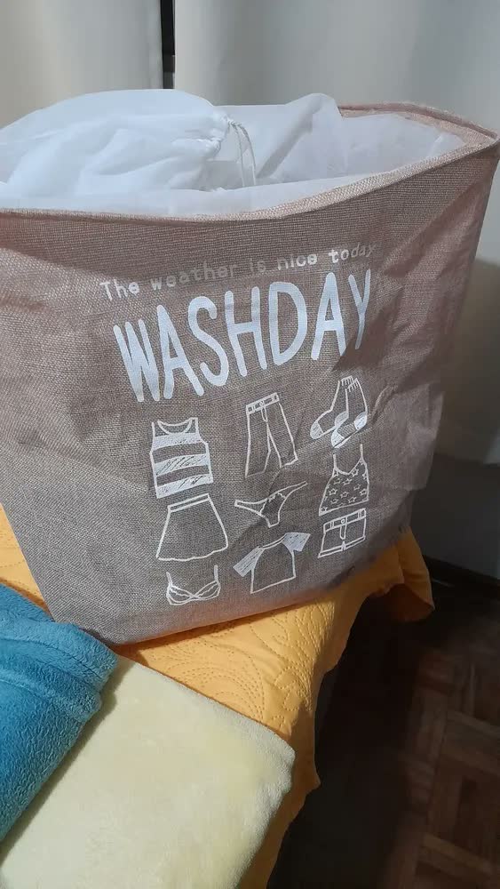 foto de Cesto Organizador De Roupa Suja Com Alça 53x43x33 - 75 L Cor Cinza