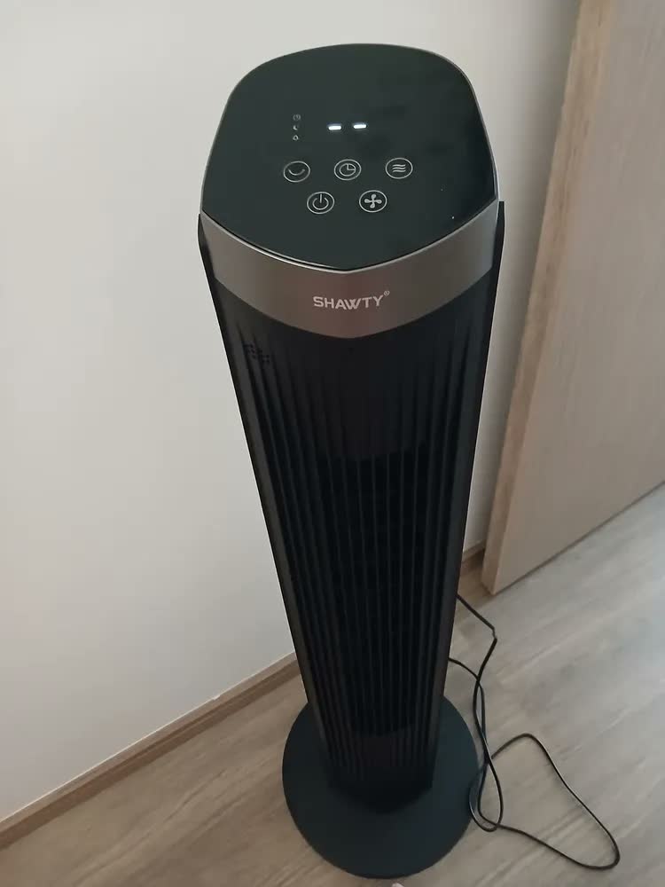 foto de Shawty Ventilador De Torre Silencioso Com Controle Remoto Oscilação 90° De 3 Velocidades Timer De 12h Para Sala De Estar,quarto E Escritório
