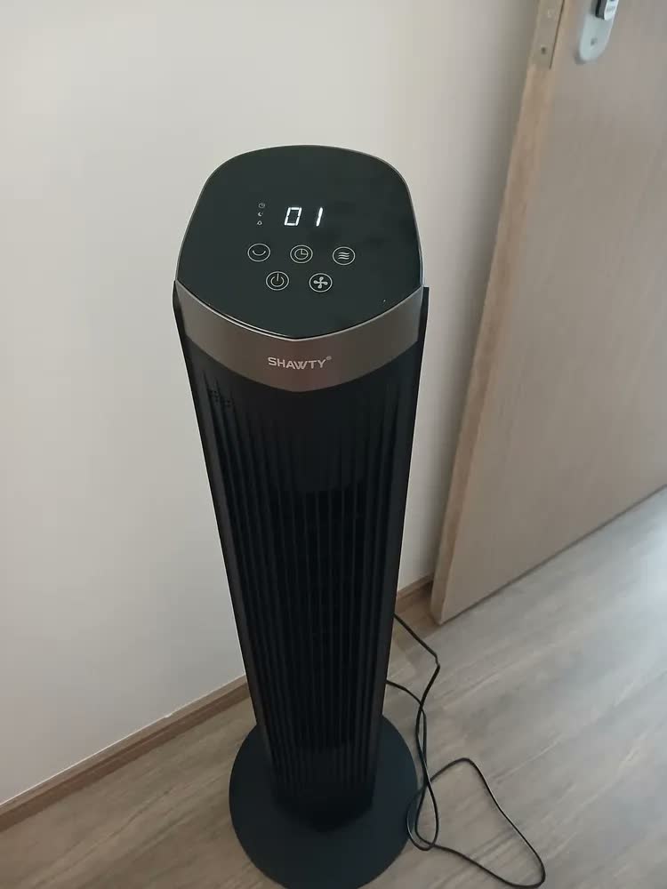 foto de Shawty Ventilador De Torre Silencioso Com Controle Remoto Oscilação 90° De 3 Velocidades Timer De 12h Para Sala De Estar,quarto E Escritório