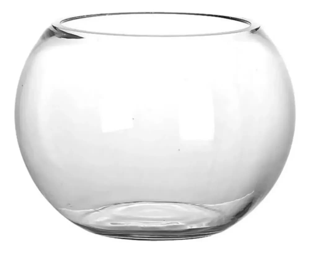 Vaso De Vidro Redondo Aquário Terrário E Plantas Decoração Transparente Liso 2.5l Liso