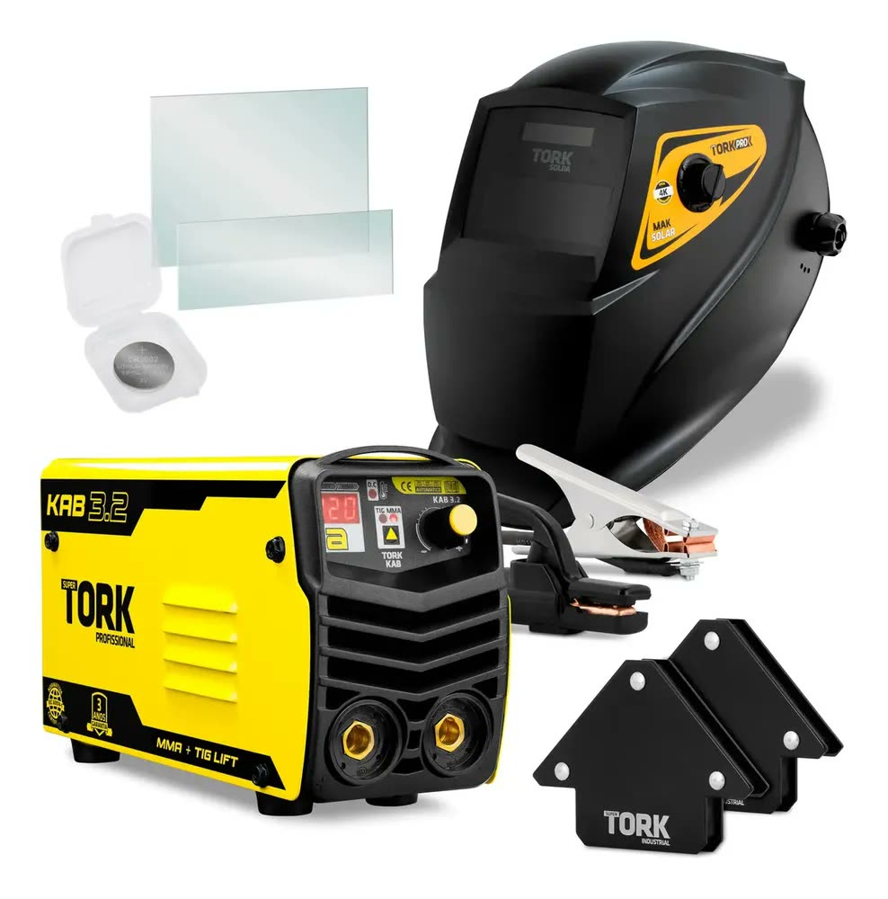 Maquina Inversora De Solda Combo Portátil Kab 3.2 Tork 120a Amarelo