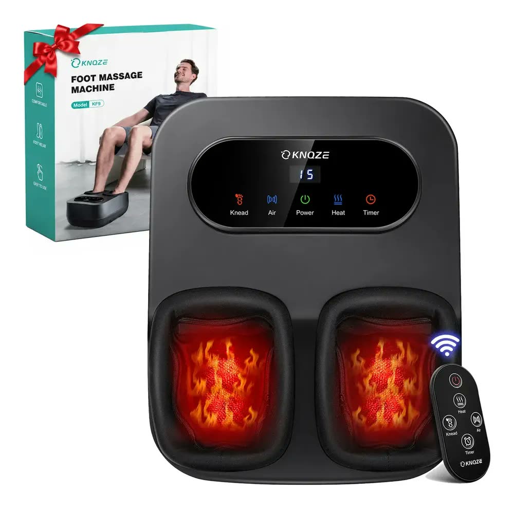 foto de Massageador de Pes Eletrico Portatil com Aquecimento e Controle Remoto para Relaxamento Pés e Pernas Shiatsu Profissional