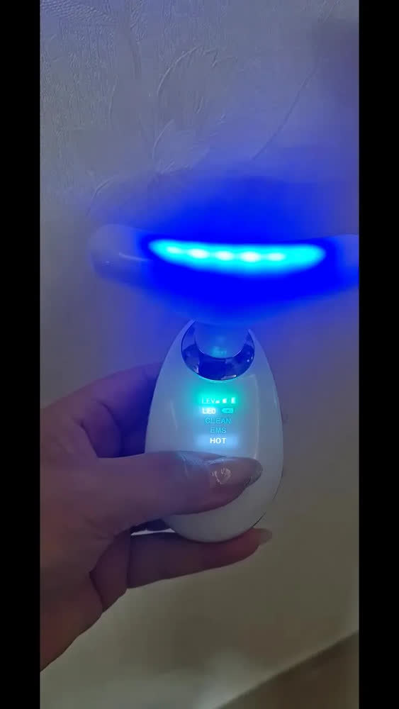 foto de Massageador Facial Lifting De Pescoço e Rosto LED Vibração Fototerapia Para Rejuvenescer Firmeza Anti-Rugas Aparelho Redutor de Papada Lift Mascara Facial MARCA Newness Digital Lens