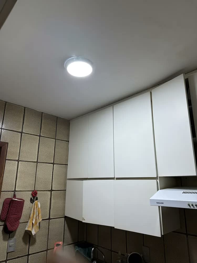 foto de Painel Plafon Sobrepor Led 18w Redondo 21x21 Slim 3000k Estrutura Metalica Branco Quente Luz Amarela
