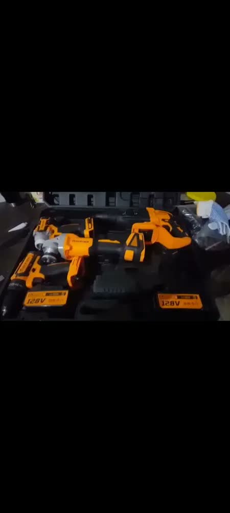 foto de Kit Multi ferramentas 4 Em 1 48V Sem Fio Com 2 Baterias Furadeira Parafusadeira Martelete Esmerilhadeira Chave De Impacto Com Maleta Alta Potência Uso Profissional Doméstico Multiferramentas Hardline