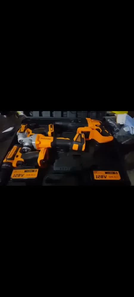 foto de Kit Multi ferramentas 4 Em 1 48V Sem Fio Com 2 Baterias Furadeira Parafusadeira Martelete Esmerilhadeira Chave De Impacto Com Maleta Alta Potência Uso Profissional Doméstico Multiferramentas Hardline