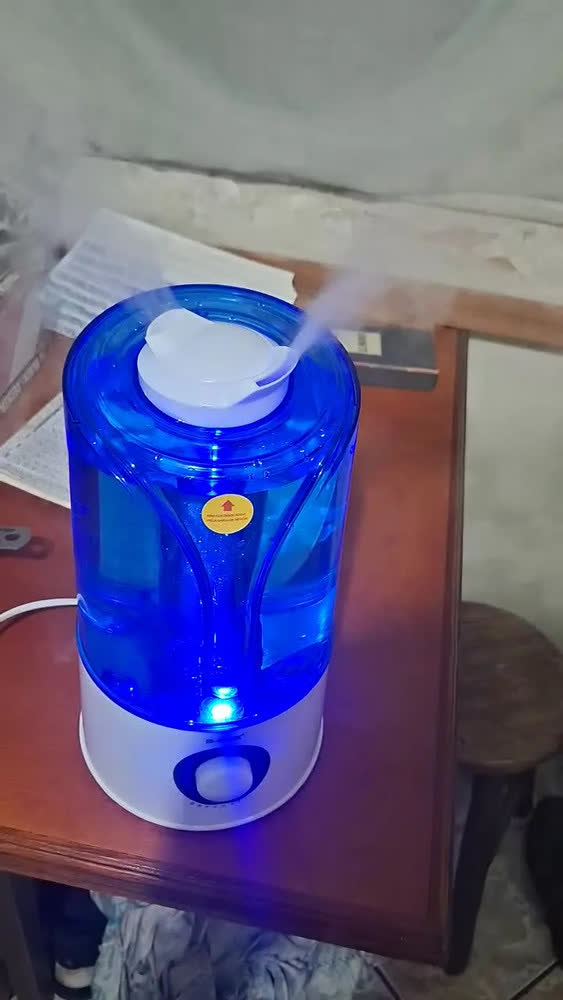 foto de Umidificador Ultrassônico Grande 3,5l Luminária Led Bivolt Cor Azul