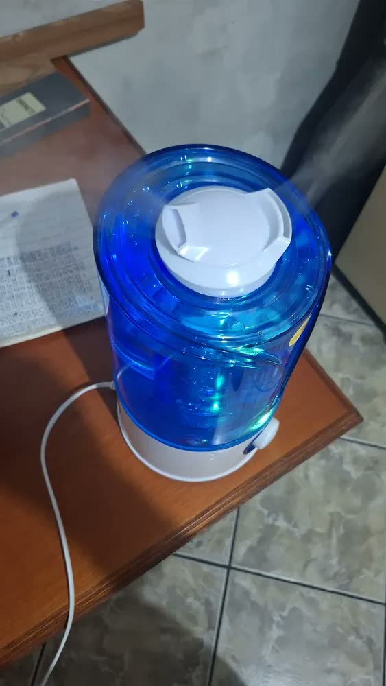foto de Umidificador Ultrassônico Grande 3,5l Luminária Led Bivolt Cor Azul