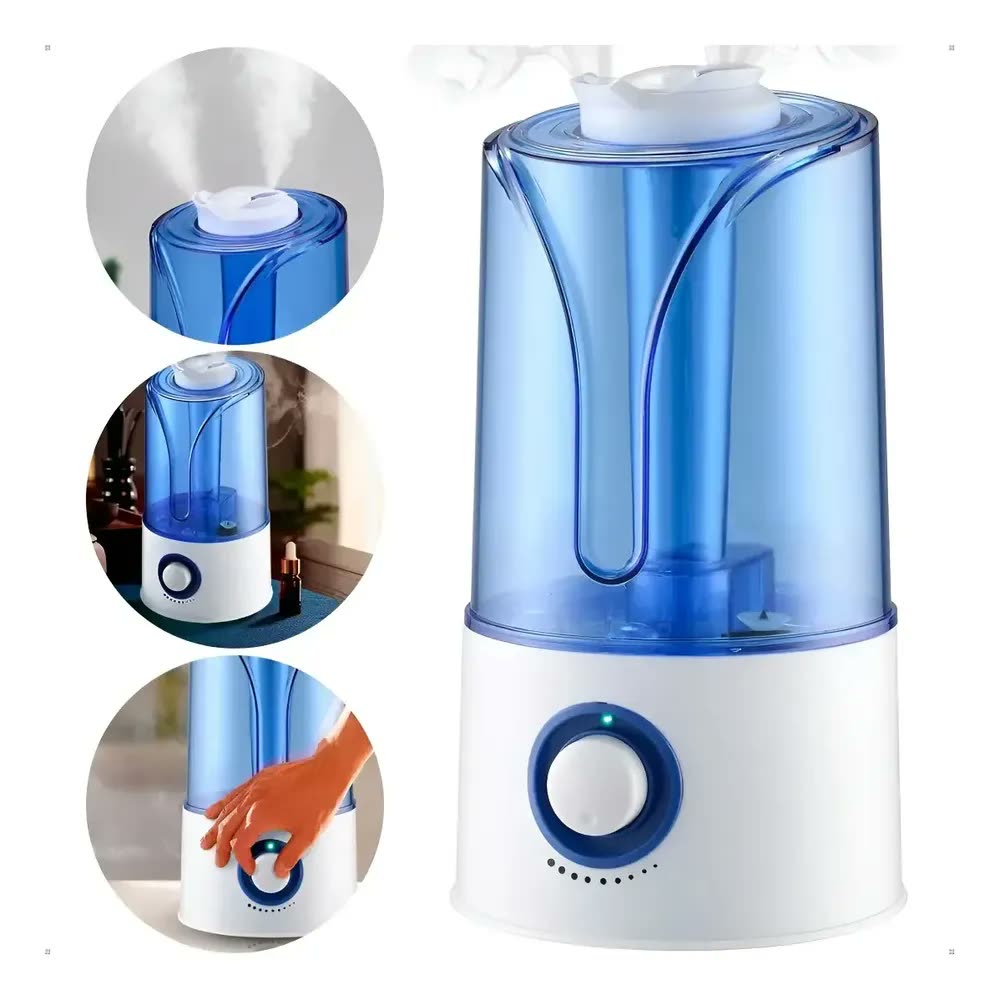 Umidificador Ultrassônico Grande 3,5l Luminária Led Bivolt Cor Azul