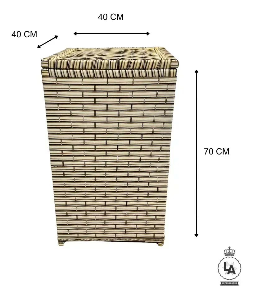 Roupeiro Cesto P/roupa Suja Fibra Sintética 100lts 40x40x70 Cor Capuccino