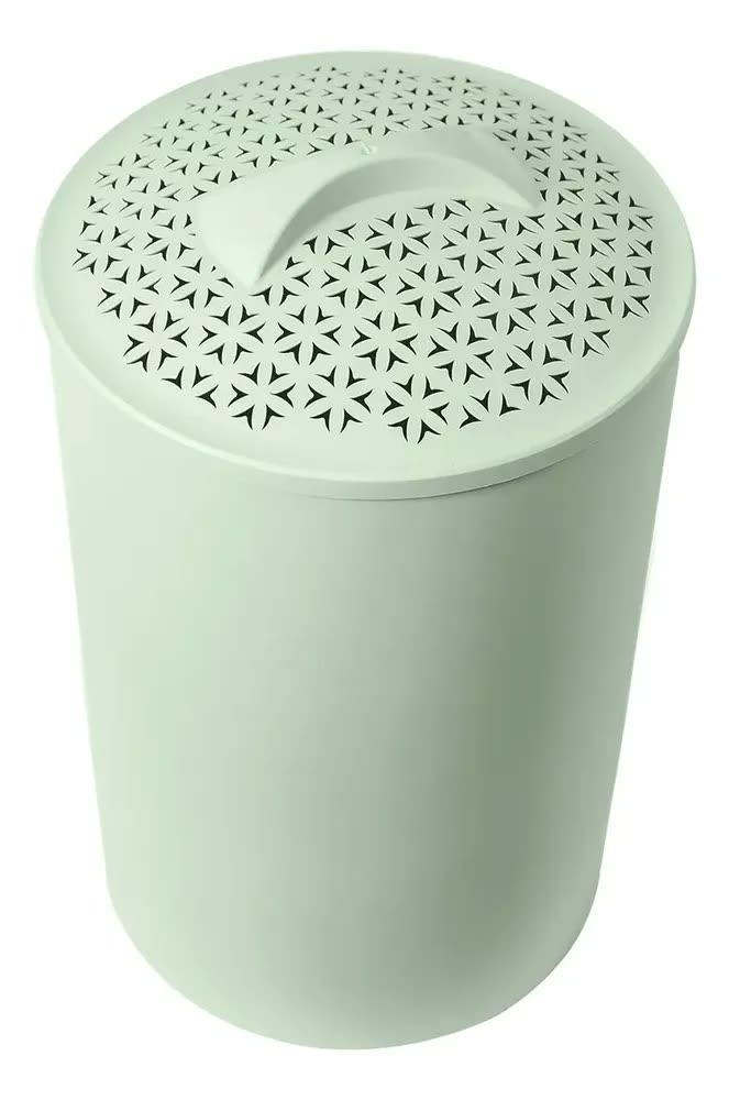 Cesto Baby Mel Para Roupas Bebê Antiviral Quarto 15 Litros Cor Verde-claro Lisa