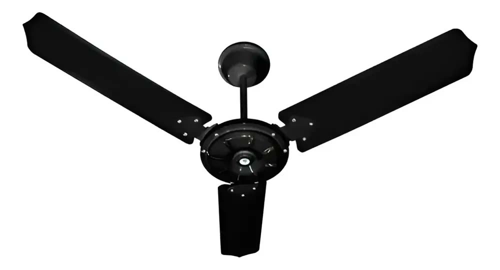 Ventilador De Teto Preto Tron Eco Rio 3 Pás Casa Apartamento Diâmetro 980 mm Frequência 60 Hz Material Das Pás Aço