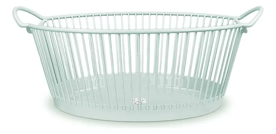 foto de Cesto Roupa Suja Infantil 25 L Oval Reforçado Grande C/ Alça Verde-claro