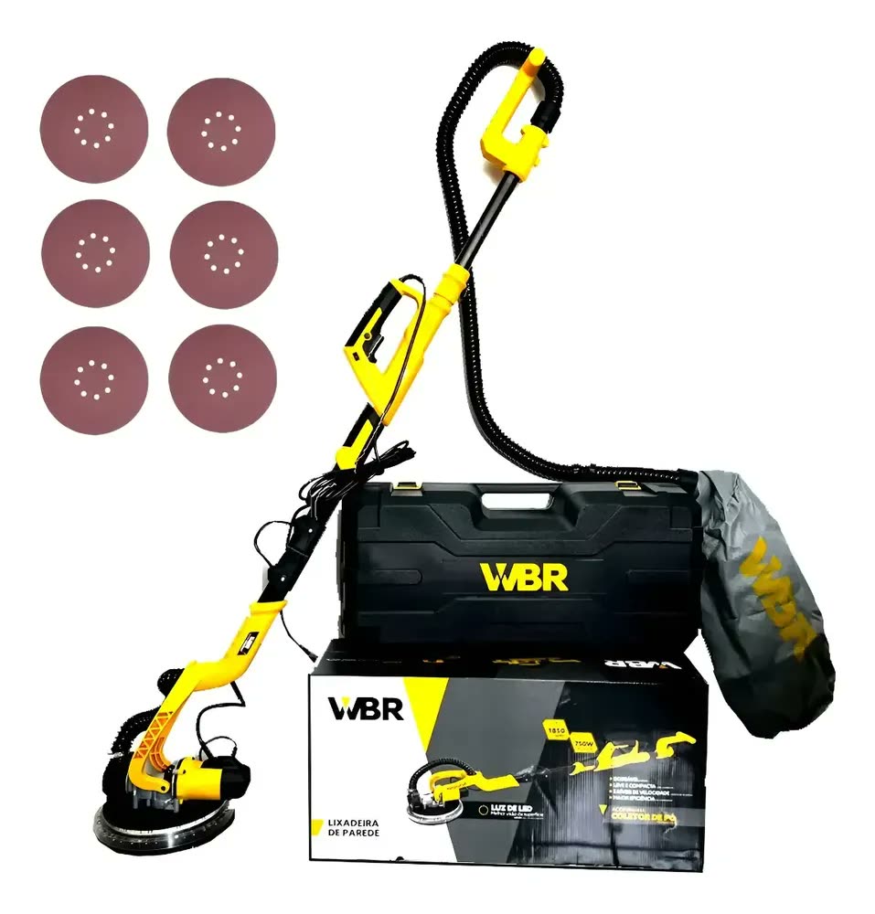Lixadeira De Teto E Parede C/ Led 127v 60hz 750w - Wbr Cor Amarelo