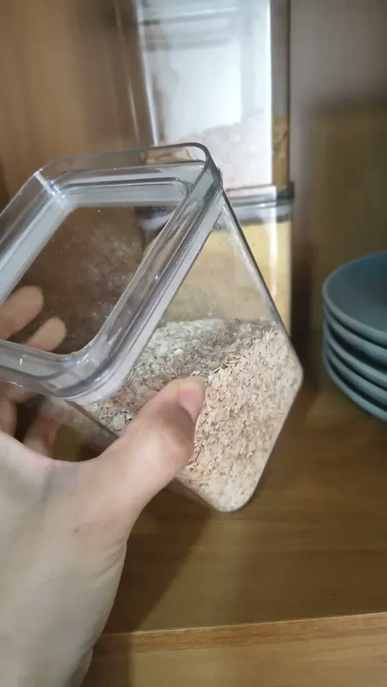 foto de Kit 4 Potes Herméticos 1 Litro Porta Mantimentos De Cozinha Trasnparente
