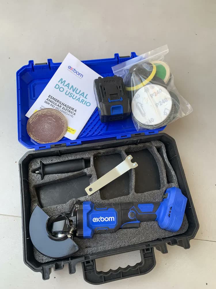 foto de Esmerilhadeira Angular Several Importados Lixadeira Potente Corte Fácil 21v Bateria Ferramenta Completa Verde