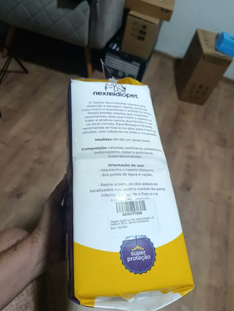 foto de Tapete Higiênico 60x60cm 50 Unidades Descartável Cachorro Cão Pet Fralda Manta Absorvente Nexmidiopet