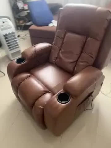 foto de Poltrona Papai Sala De Estar Lift Massagem Pu Caramelo Caramelo
