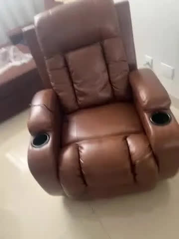 foto de Poltrona Papai Sala De Estar Lift Massagem Pu Caramelo Caramelo