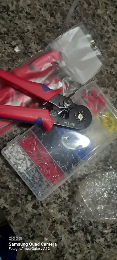 foto de Kit Alicate Crimpar Terminal Jogo Chaves Isoladas Fenda E Phillips 1200 Terminais Ilhós Ferramentas Elétricas Profissional Eletricista